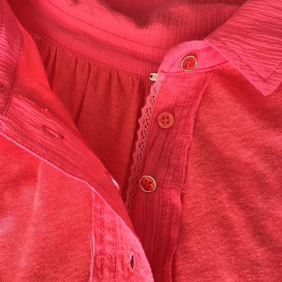 FREE PEOPLE Low down cotton/linen henley - Picture 6 of 10